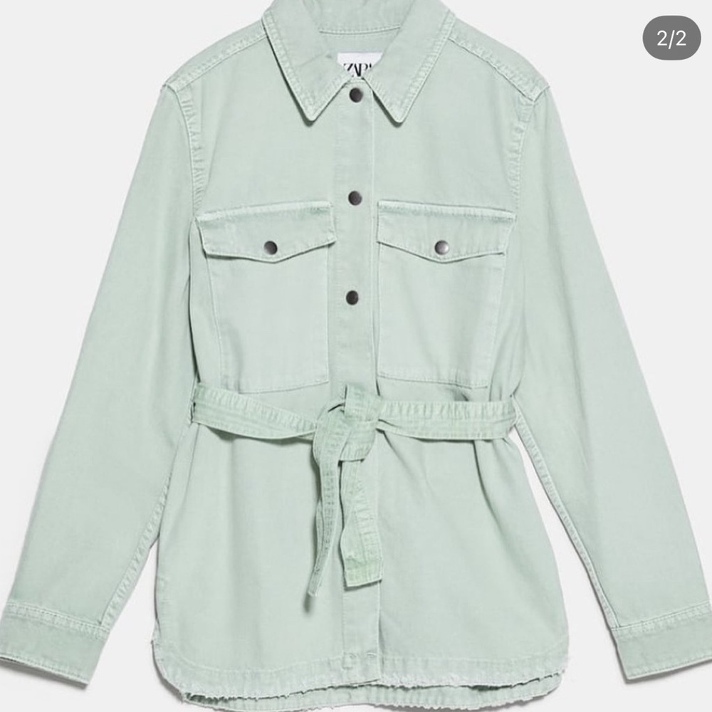 Zara mint green denim jacket - new without tags - never worn